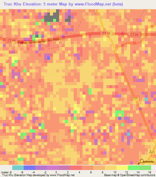 Truc Khu,Vietnam Elevation Map