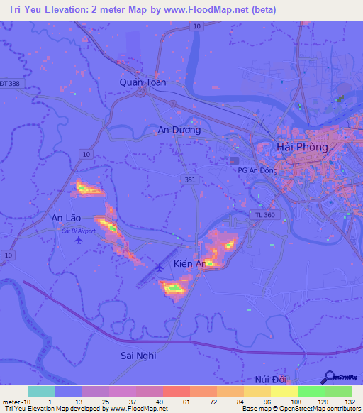 Tri Yeu,Vietnam Elevation Map