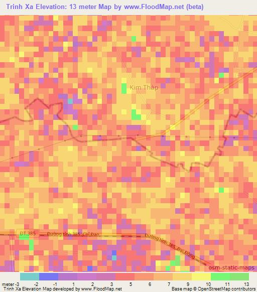 Trinh Xa,Vietnam Elevation Map