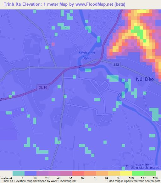 Trinh Xa,Vietnam Elevation Map