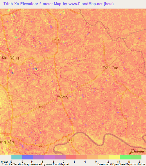 Trinh Xa,Vietnam Elevation Map