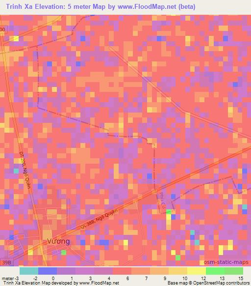 Trinh Xa,Vietnam Elevation Map