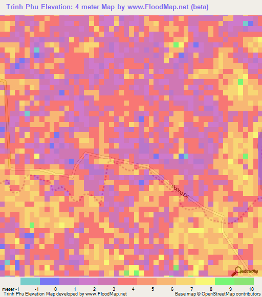 Trinh Phu,Vietnam Elevation Map