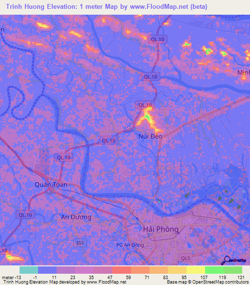 Trinh Huong,Vietnam Elevation Map