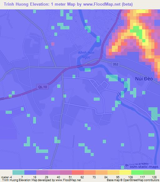 Trinh Huong,Vietnam Elevation Map