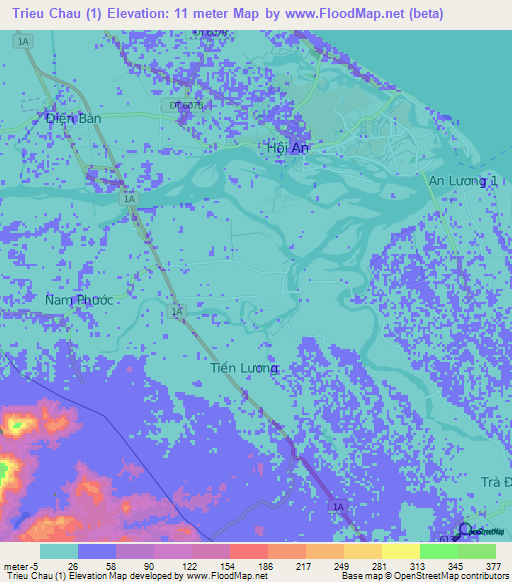 Trieu Chau (1),Vietnam Elevation Map