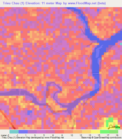 Trieu Chau (1),Vietnam Elevation Map