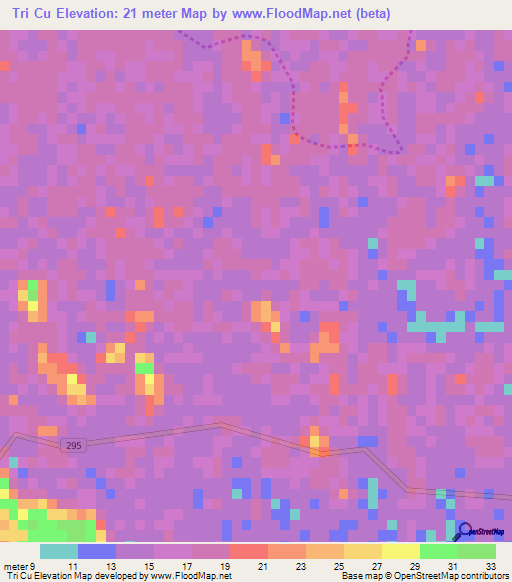 Tri Cu,Vietnam Elevation Map