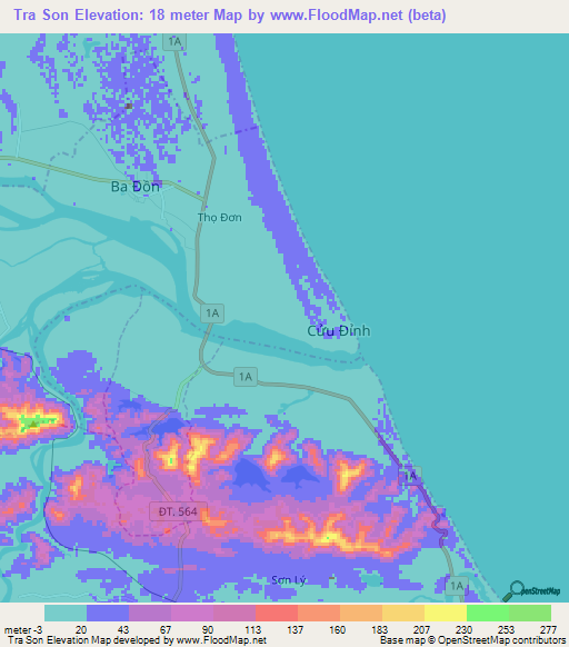 Tra Son,Vietnam Elevation Map