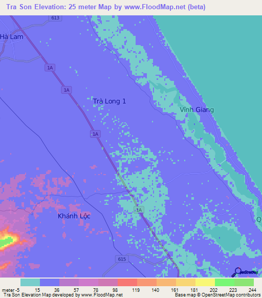 Tra Son,Vietnam Elevation Map