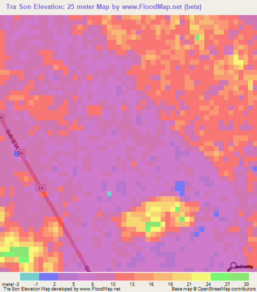 Tra Son,Vietnam Elevation Map