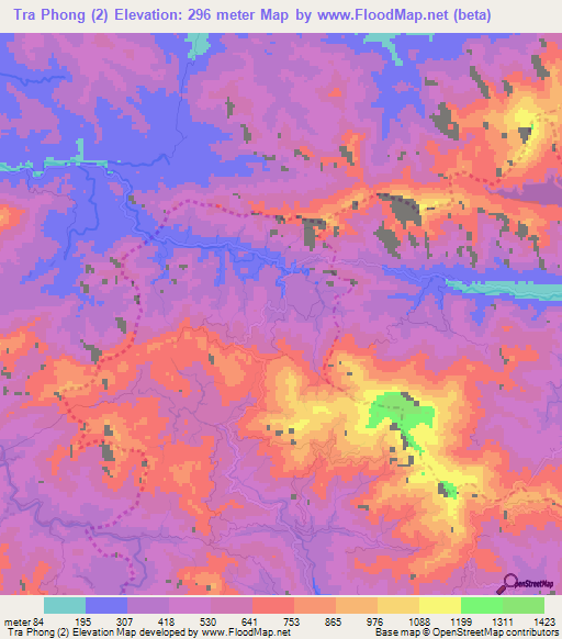 Tra Phong (2),Vietnam Elevation Map