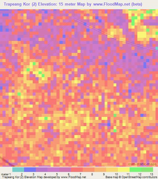 Trapeang Kor (2),Vietnam Elevation Map