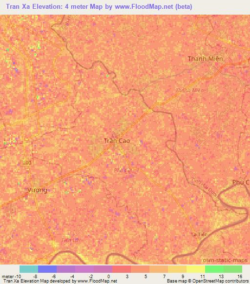 Tran Xa,Vietnam Elevation Map