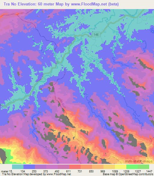 Tra No,Vietnam Elevation Map