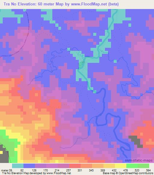 Tra No,Vietnam Elevation Map