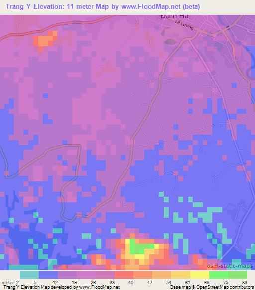 Trang Y,Vietnam Elevation Map