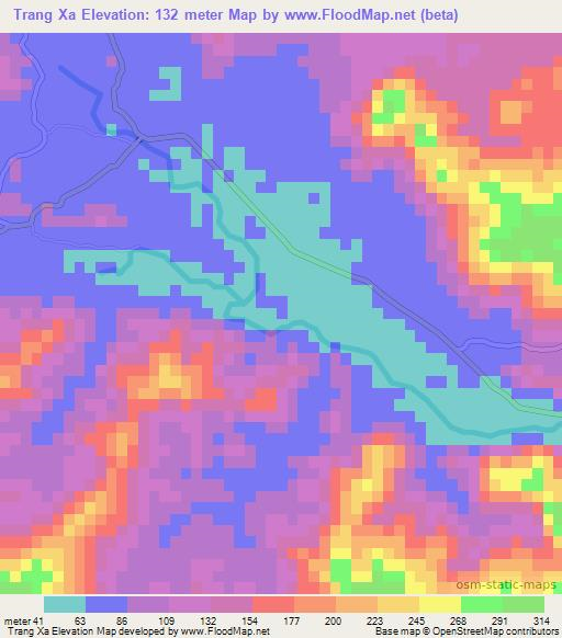 Trang Xa,Vietnam Elevation Map