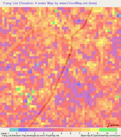 Trang Liet,Vietnam Elevation Map