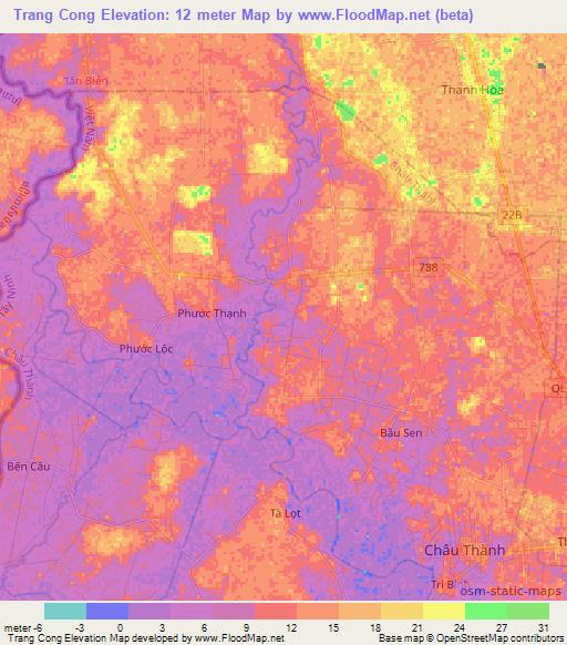 Trang Cong,Vietnam Elevation Map