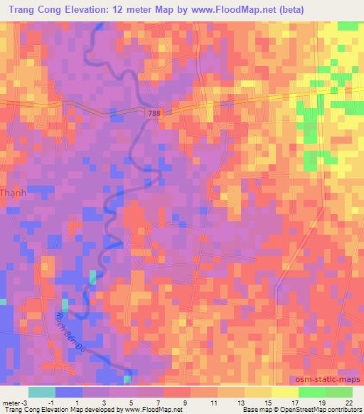 Trang Cong,Vietnam Elevation Map