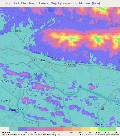 Trang Bach,Vietnam Elevation Map