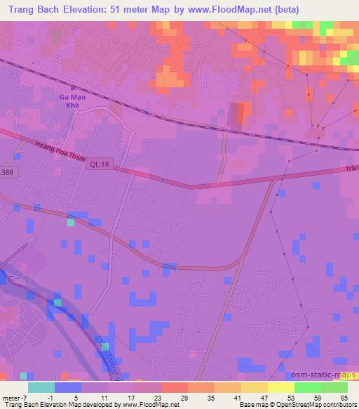 Trang Bach,Vietnam Elevation Map