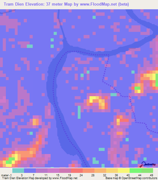 Tram Dien,Vietnam Elevation Map