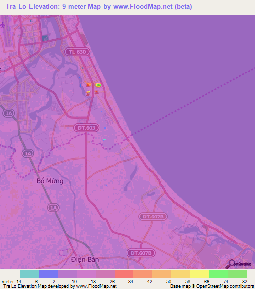 Tra Lo,Vietnam Elevation Map