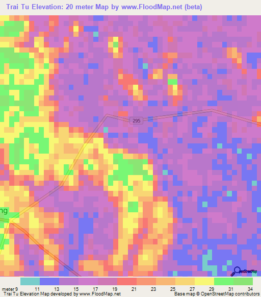 Trai Tu,Vietnam Elevation Map