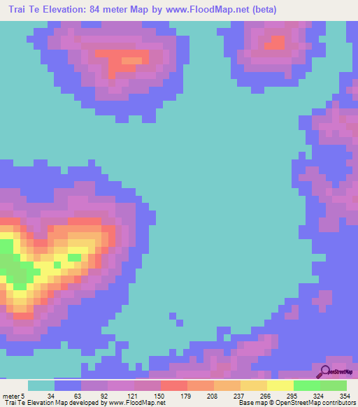 Trai Te,Vietnam Elevation Map