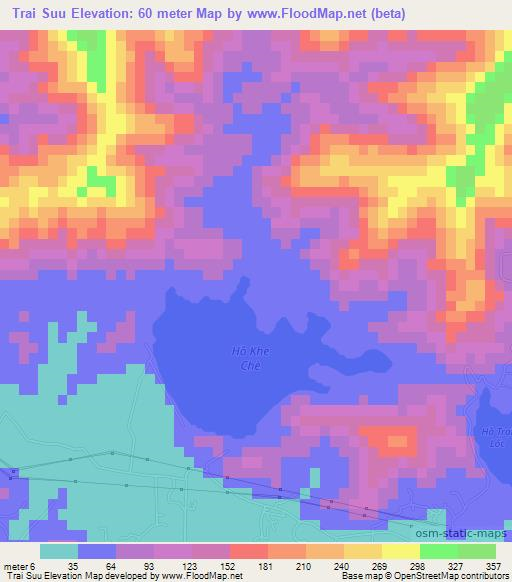 Trai Suu,Vietnam Elevation Map