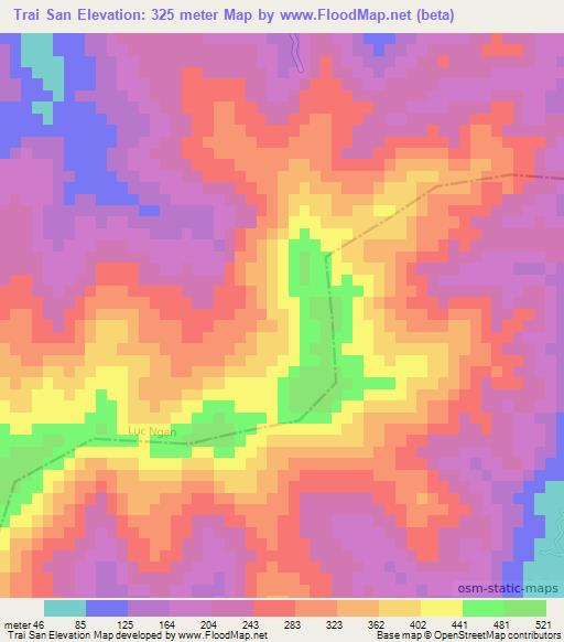 Trai San,Vietnam Elevation Map