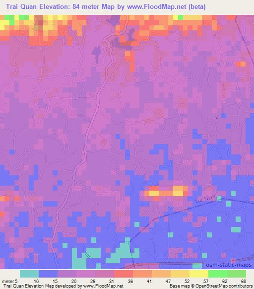 Trai Quan,Vietnam Elevation Map