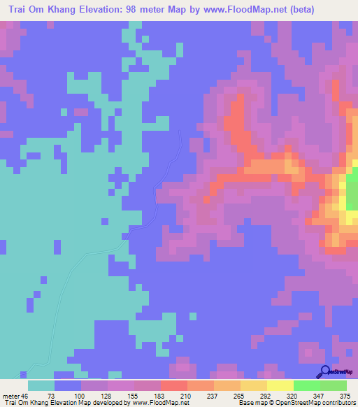 Trai Om Khang,Vietnam Elevation Map