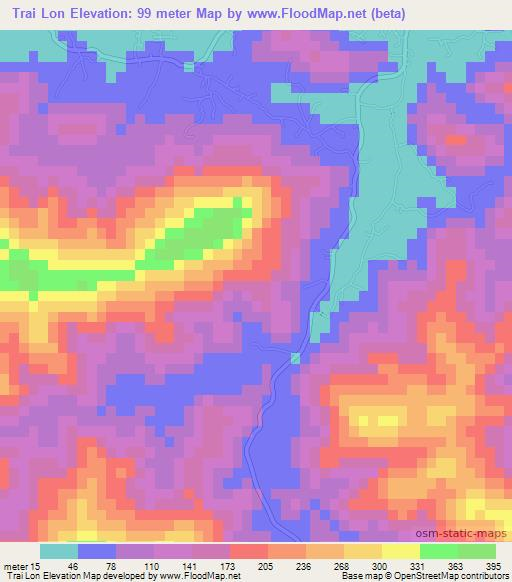 Trai Lon,Vietnam Elevation Map