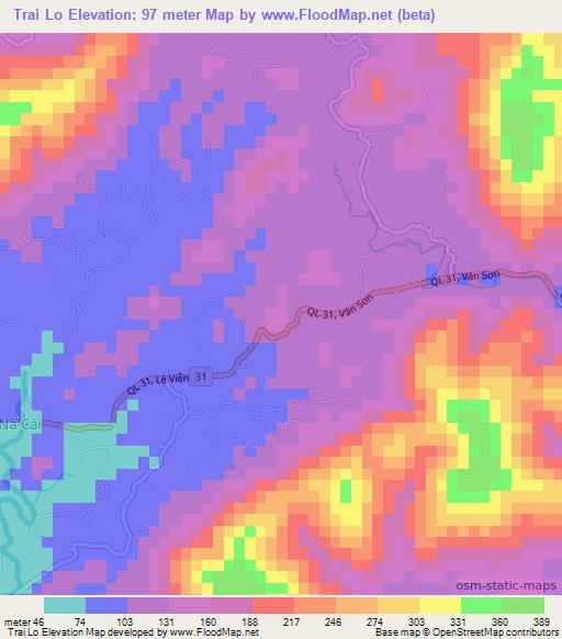 Trai Lo,Vietnam Elevation Map