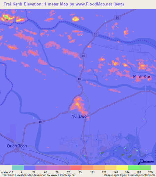 Trai Kenh,Vietnam Elevation Map