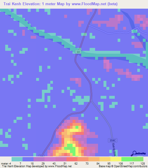 Trai Kenh,Vietnam Elevation Map