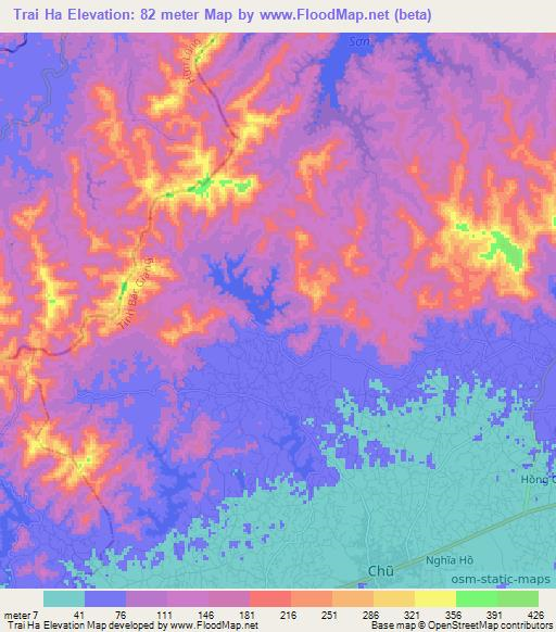 Trai Ha,Vietnam Elevation Map