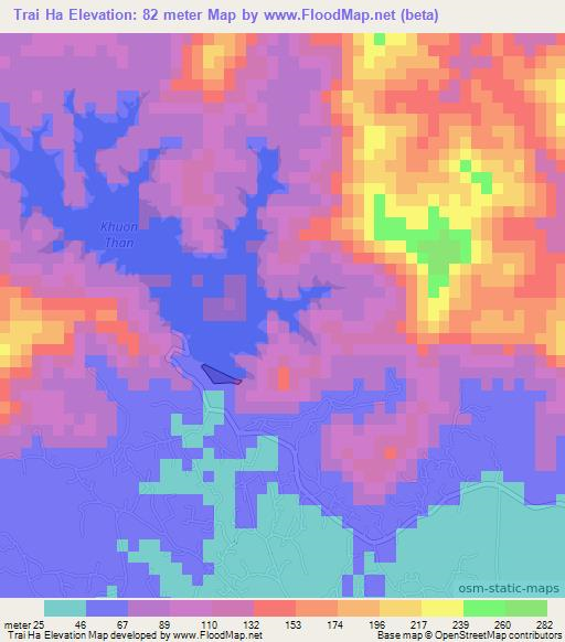 Trai Ha,Vietnam Elevation Map