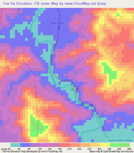 Trai Ha,Vietnam Elevation Map