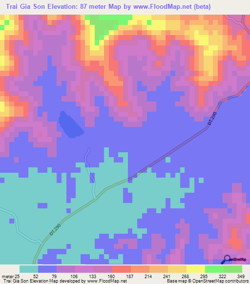 Trai Gia Son,Vietnam Elevation Map