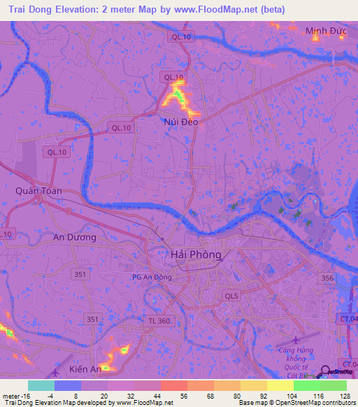 Trai Dong,Vietnam Elevation Map