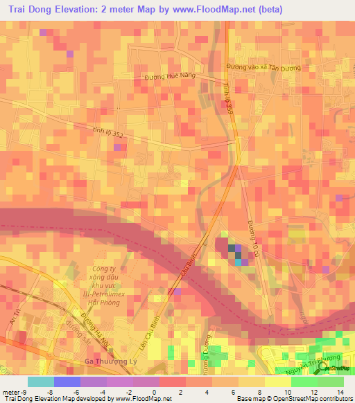 Trai Dong,Vietnam Elevation Map