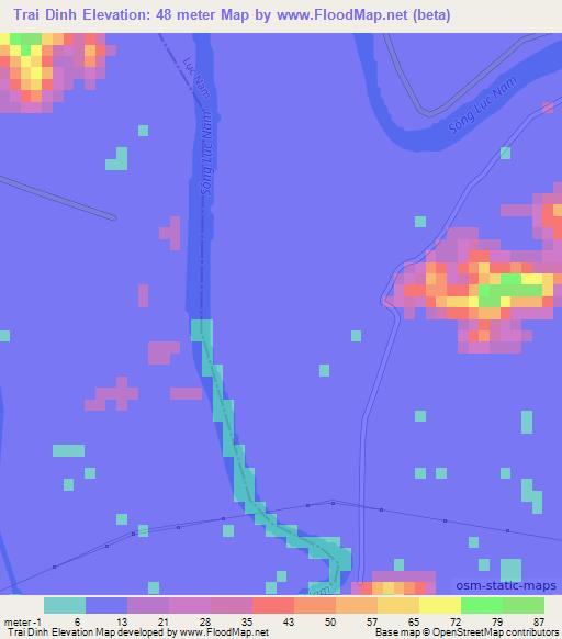 Trai Dinh,Vietnam Elevation Map