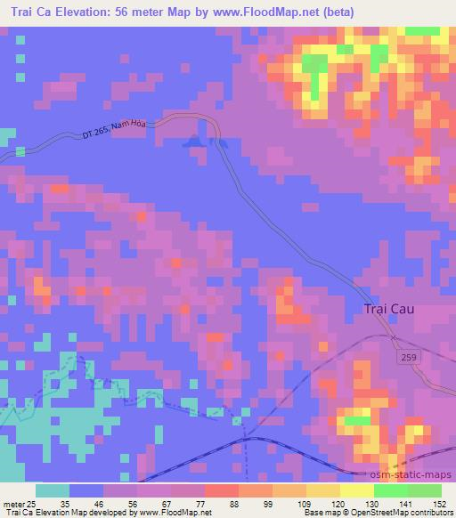 Trai Ca,Vietnam Elevation Map