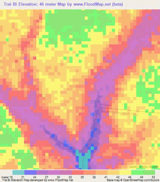 Trai Bi,Vietnam Elevation Map