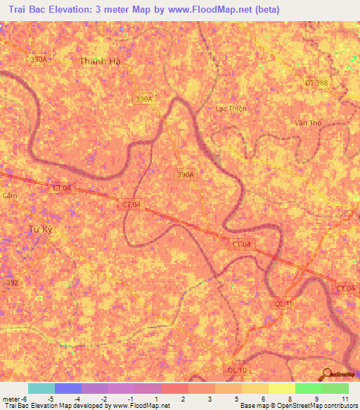 Trai Bac,Vietnam Elevation Map