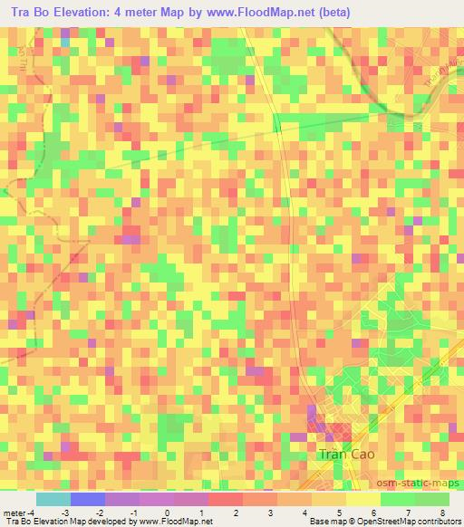 Tra Bo,Vietnam Elevation Map